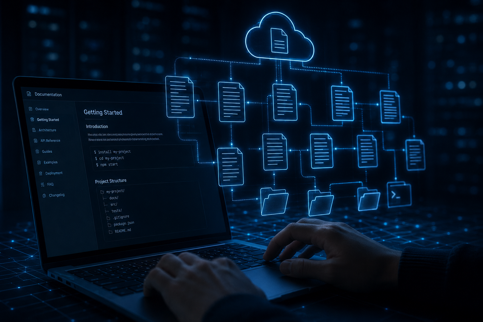 Blueprint schema of connected data entities